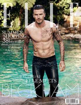David Beckham Elle UK Cover July 2012 Issue
