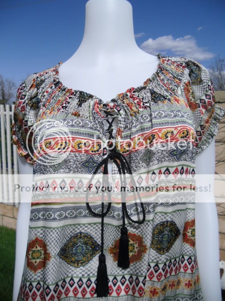 Papaya blouse gypsy hippie style Size Large  